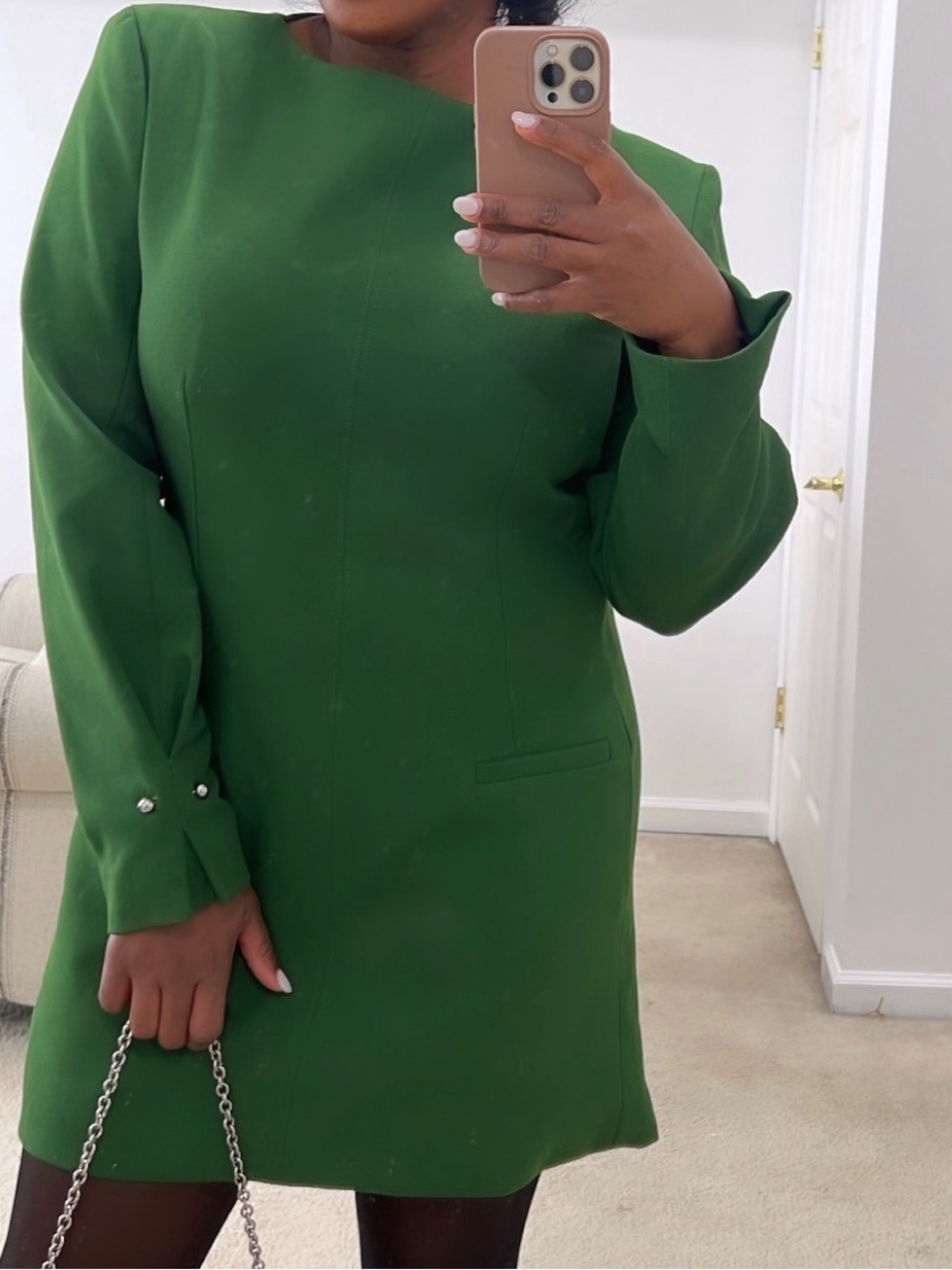 Zara Emerald Green Long Sleeve Dress